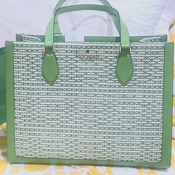 KATE SPADE LARGE STRAW TWEED TOTE-NEW - Picture 1 of 6